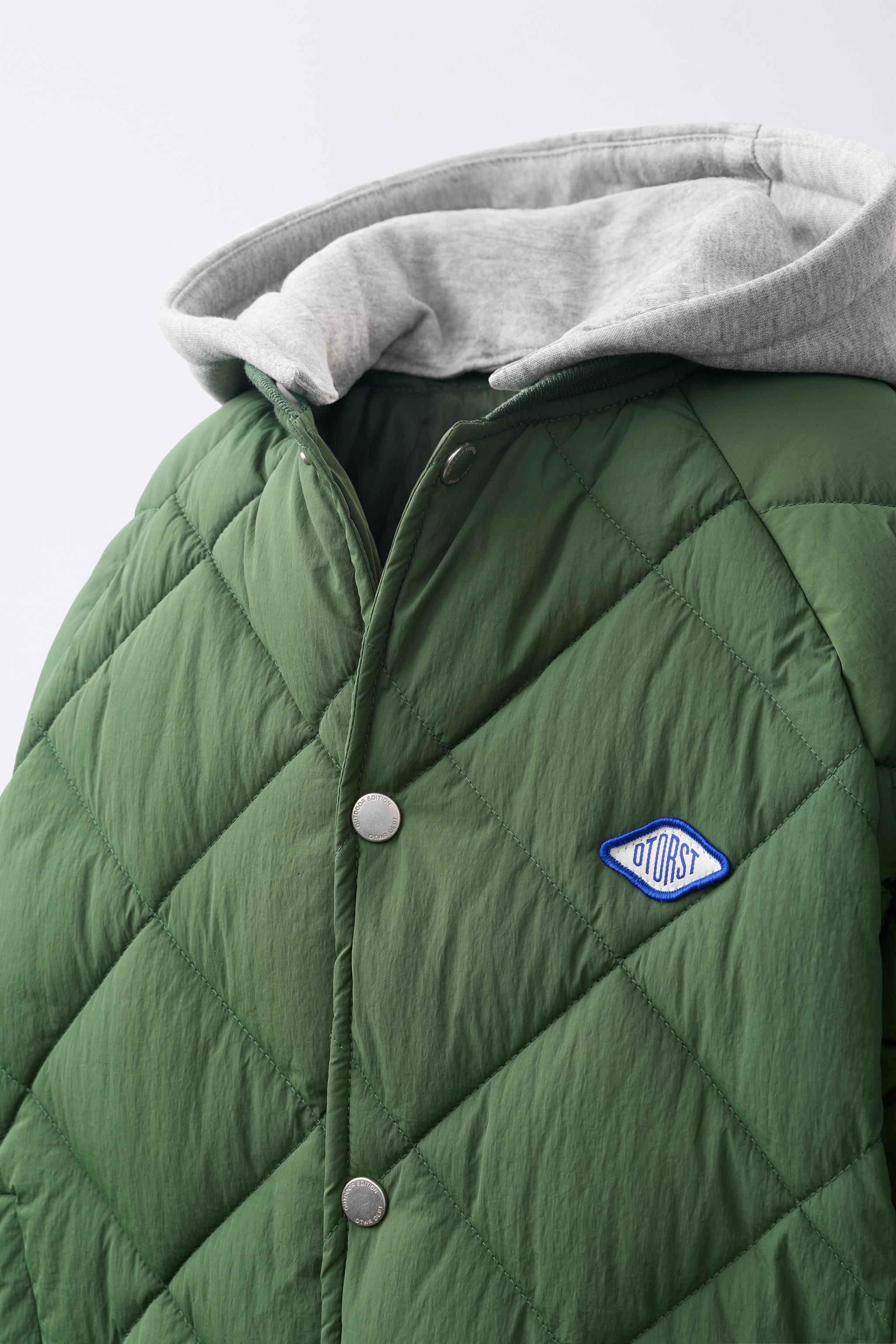 EMBROIDERED PUFFER JACKET WITH DETACHABLE HOODIE